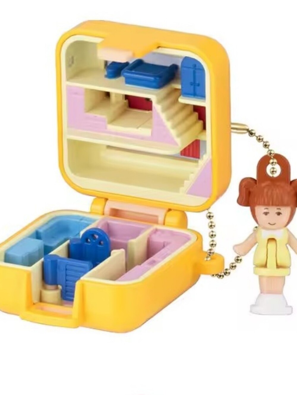 NWT Polly Pocket Miniature Keychain Capsule Bandai Gashapon Orange Compact Vol.2